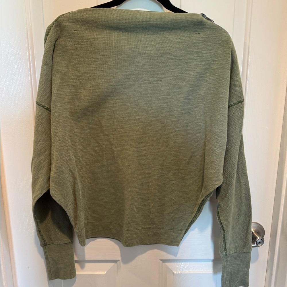 We the Free by Free People Sage Green Boatneck Top Size XS